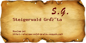 Steigervald Gréta névjegykártya